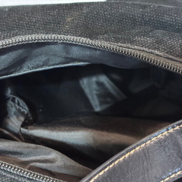 Tommy Hilfiger Women's Shoulder Bag Black Canvas Leather Strap Y2K Style - Picture 6 of 10